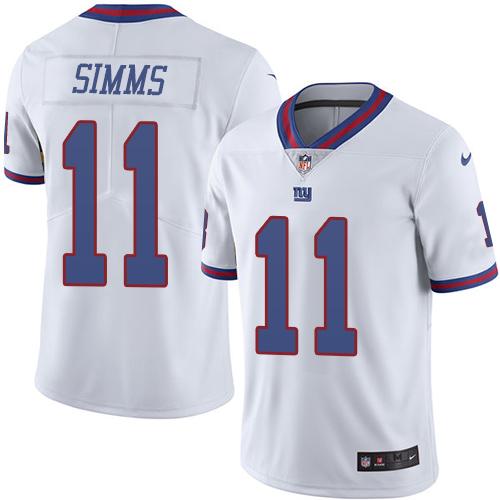 Nike Giants #11 Phil Simms White Youth Stitched NFL Limited Rush Jersey